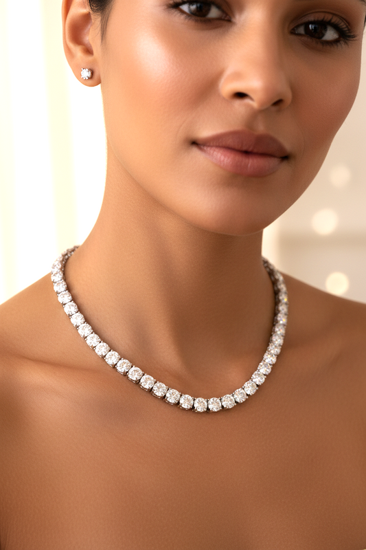 SKY 5MM VVS Moissanite Tennis Necklace