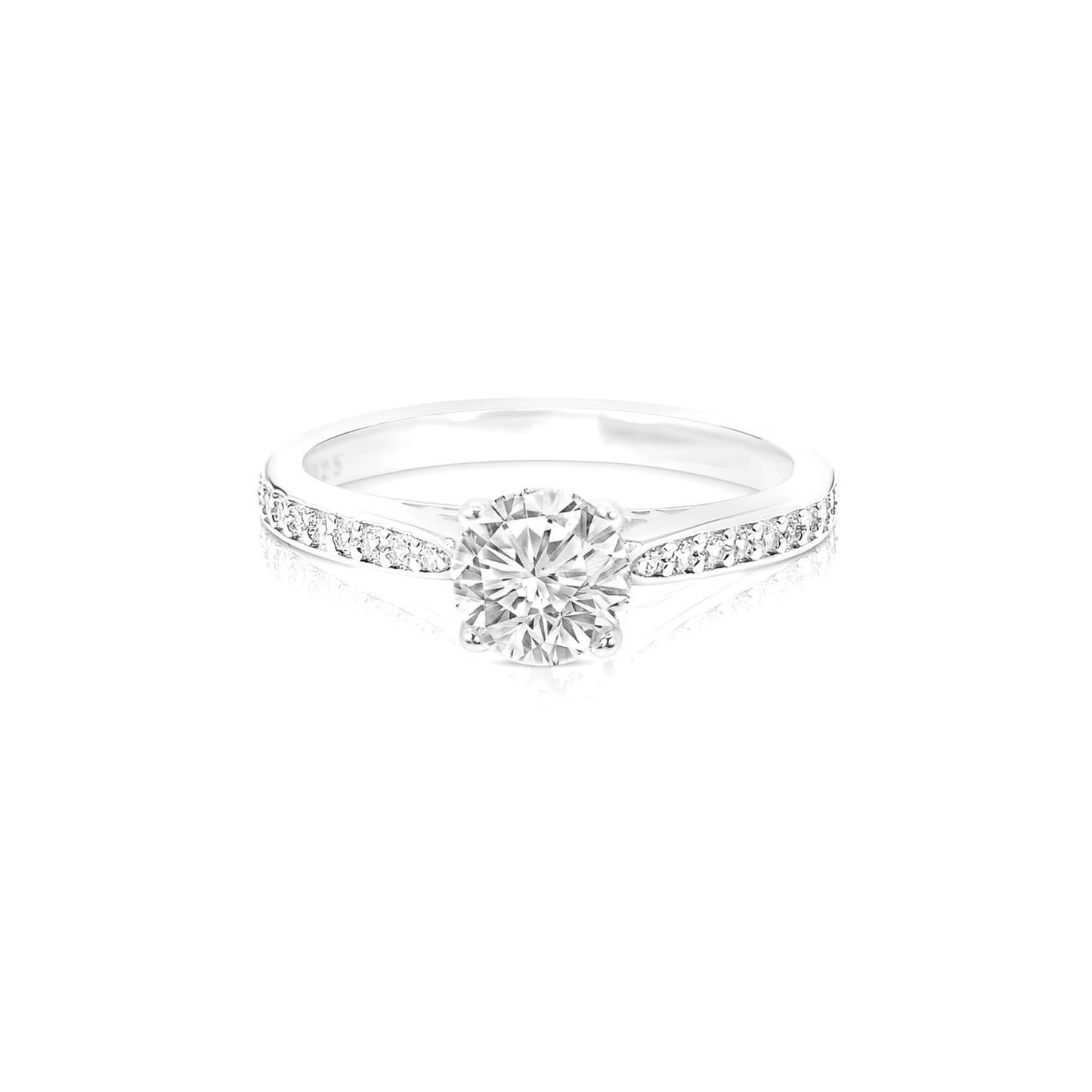JOCELYNE Classic Solitaire Ring in Sterling Silver