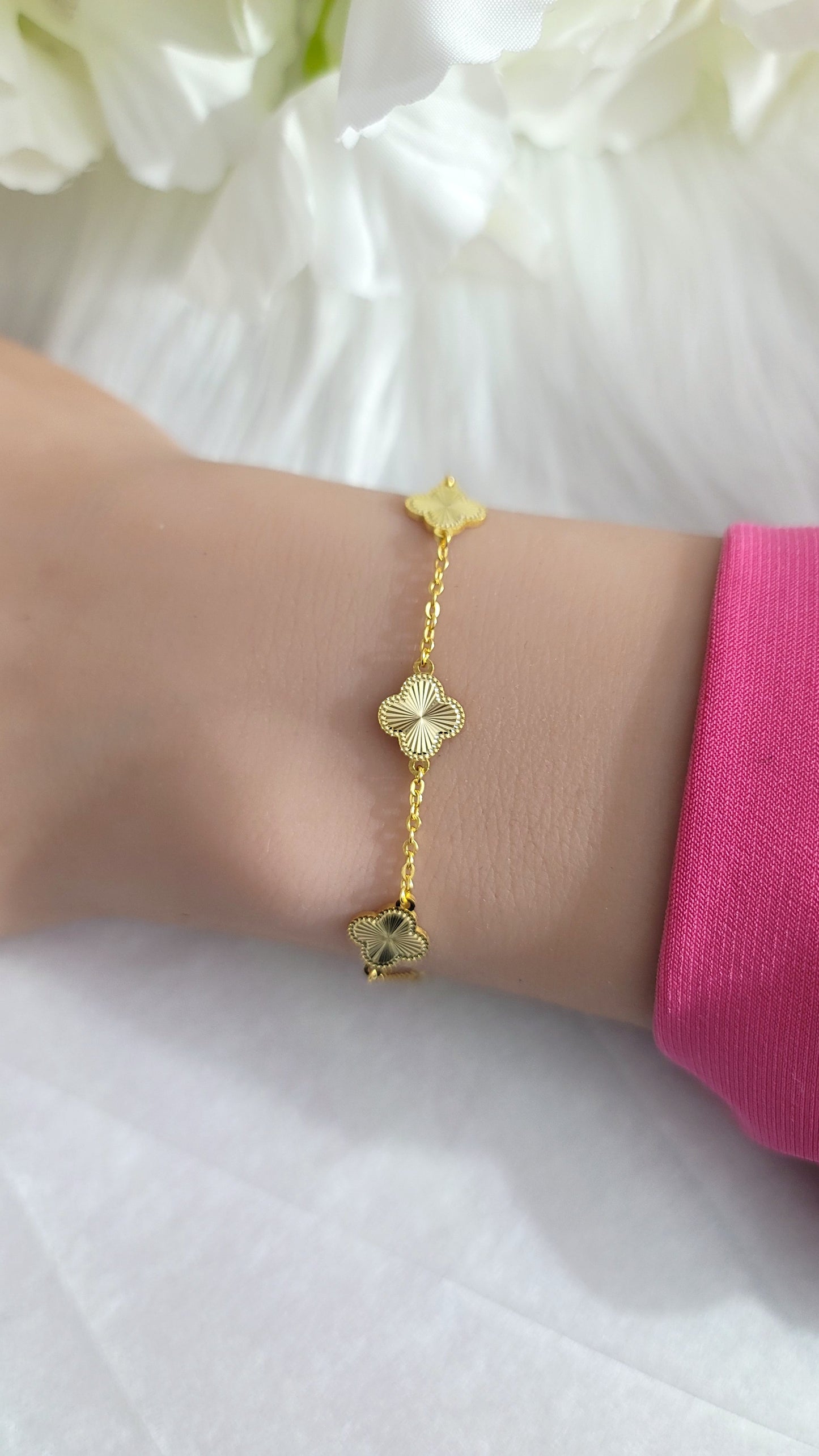 MEL Four-Leaf Clover Bracelet 18K Gold Over Sterling Silver