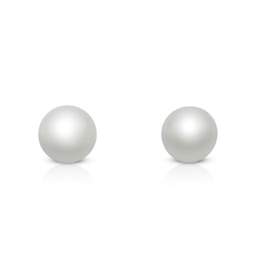 ALICE Large 8MM White Pearl Stud Earrings