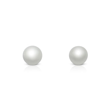 ALICE 6MM White Pearl Stud Earrings