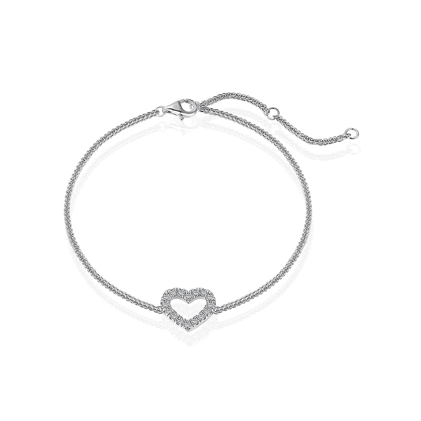 AMY Pavé CZ Diamond Open Heart Bracelet