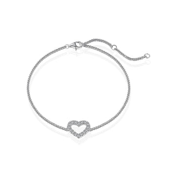 AMY Pavé CZ Diamond Open Heart Bracelet