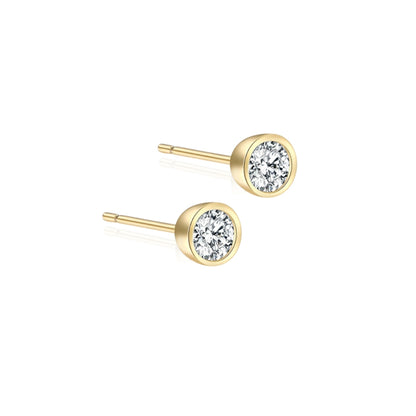 ANAÏS 5MM CZ Diamond Stud Earrings in 14K Gold Over Sterling Silver – Birthday, Mother's Day, Anniversary & Valentine's Day Gift for Her – Everyday Elegance