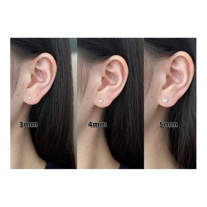 ANYA 4mm Mini Heart Cubic Zirconia Stud Earrings
