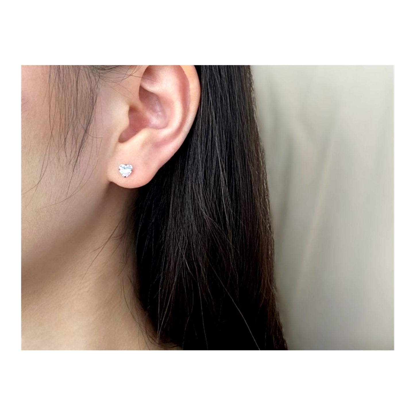 ANYA 4mm Mini Heart Cubic Zirconia Stud Earrings
