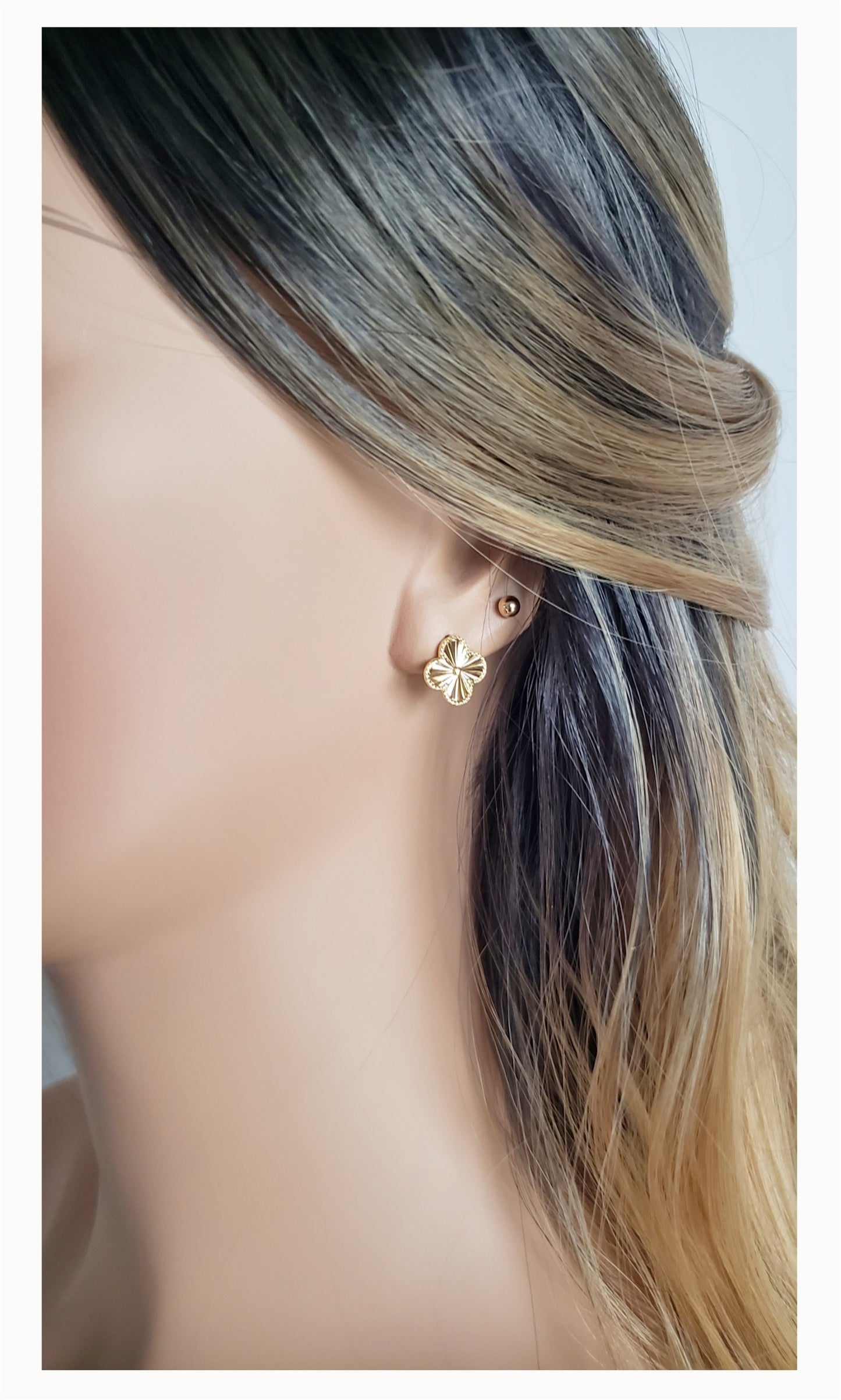 AUDREY Four Leaf Clover Earrings 18K Gold Plated