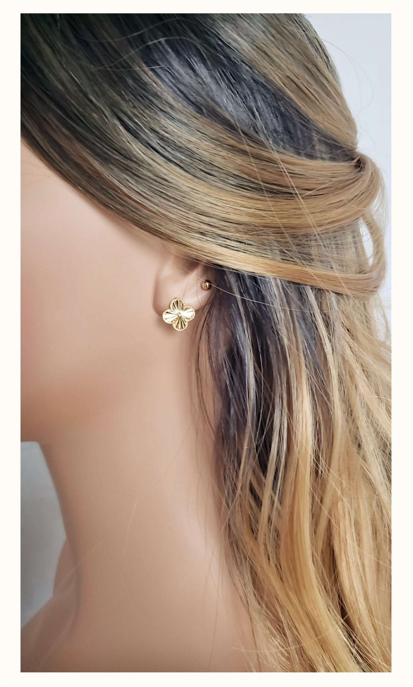 AUDREY Four Leaf Clover Earrings 18K Gold Plated