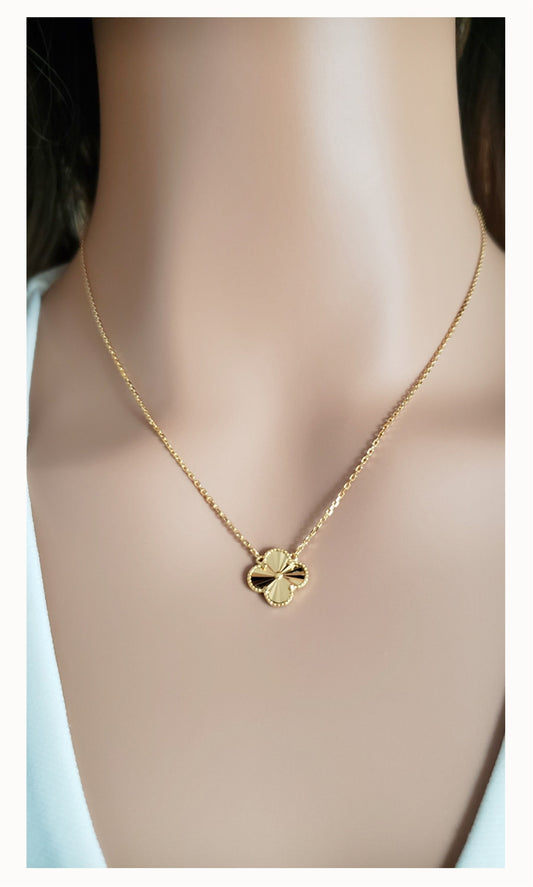 AUDREY Four Leaf Clover Necklace Pendant 18K Gold Plated