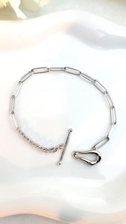 ABBY 4MM Paperclip Bracelet in Rhodium Over Sterling Silver