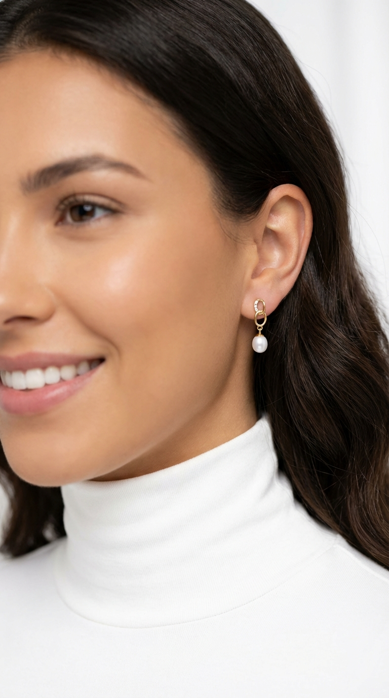 ABIGAIL PEARL DROP EARRINGS 14K Gold Over Sterling Silver