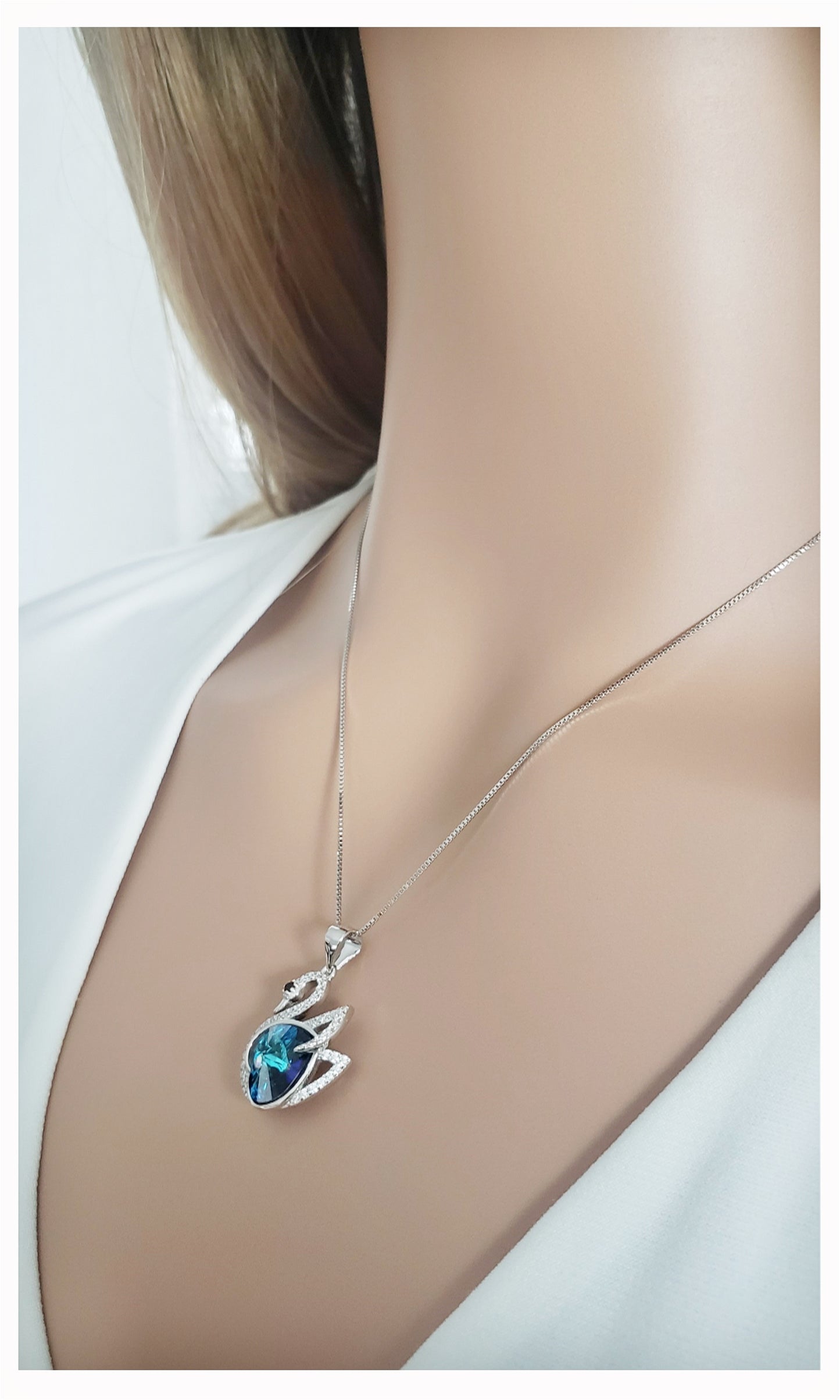 CHRISTINE Austrian Crystal Swan Necklace Pendant