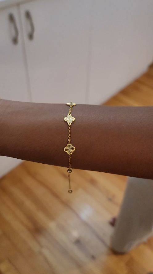 MEL Four-Leaf Clover Bracelet 18K Gold Over Sterling Silver