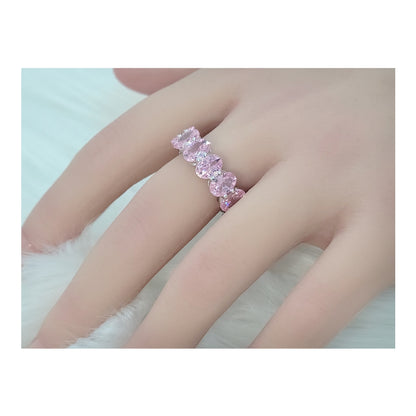 DANAMARIE Pink Oval Cut Eternity Ring