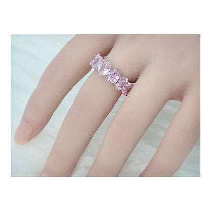 DANAMARIE Pink Oval Cut Eternity Ring