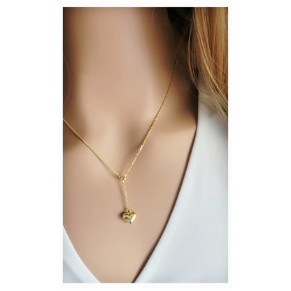 DARLYINE Heart Drop Pendant Necklace 18K Gold Plated