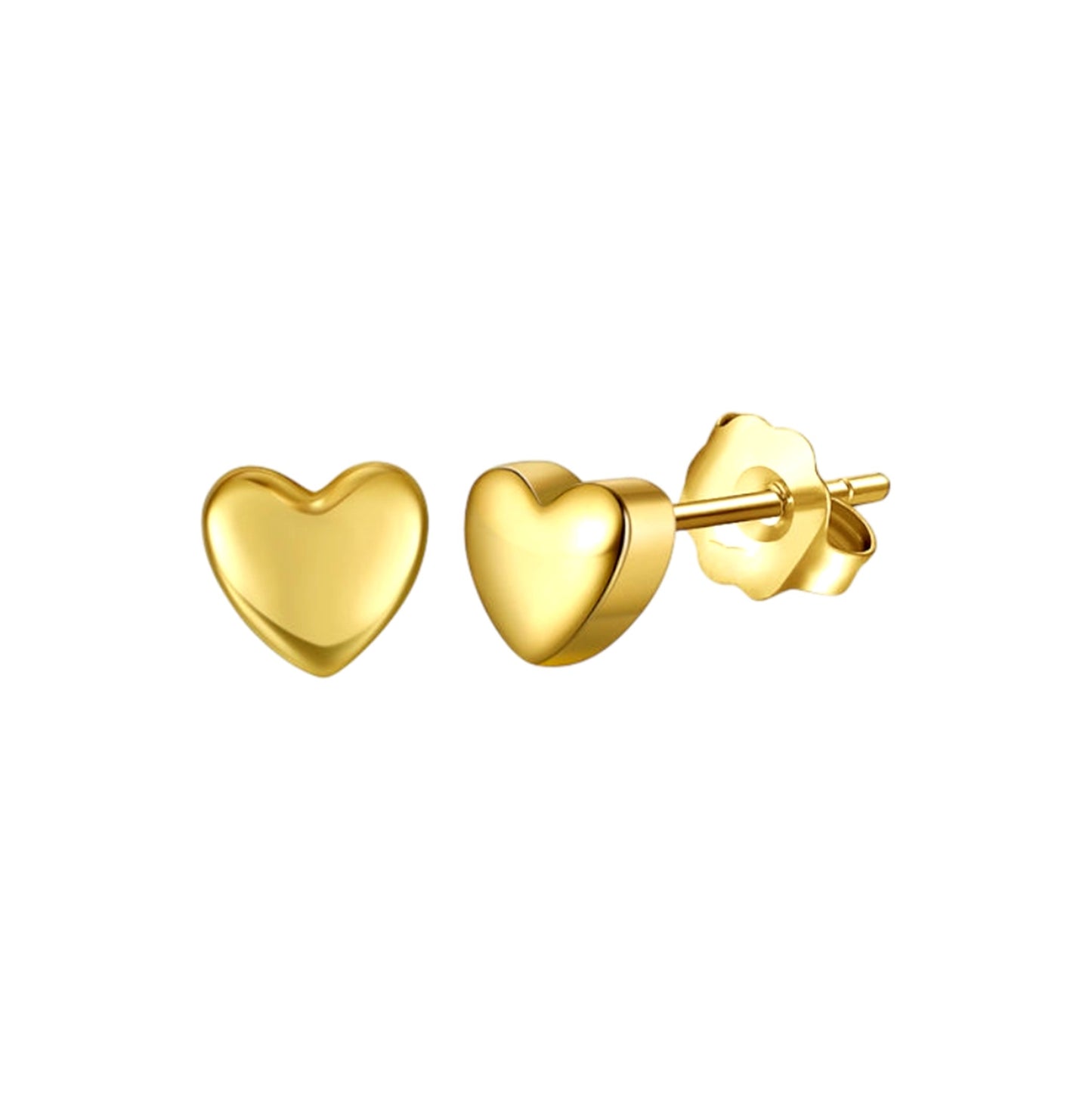 DESIREE 6MM Heart Stud Earrings 14K Gold Over Sterling Silver