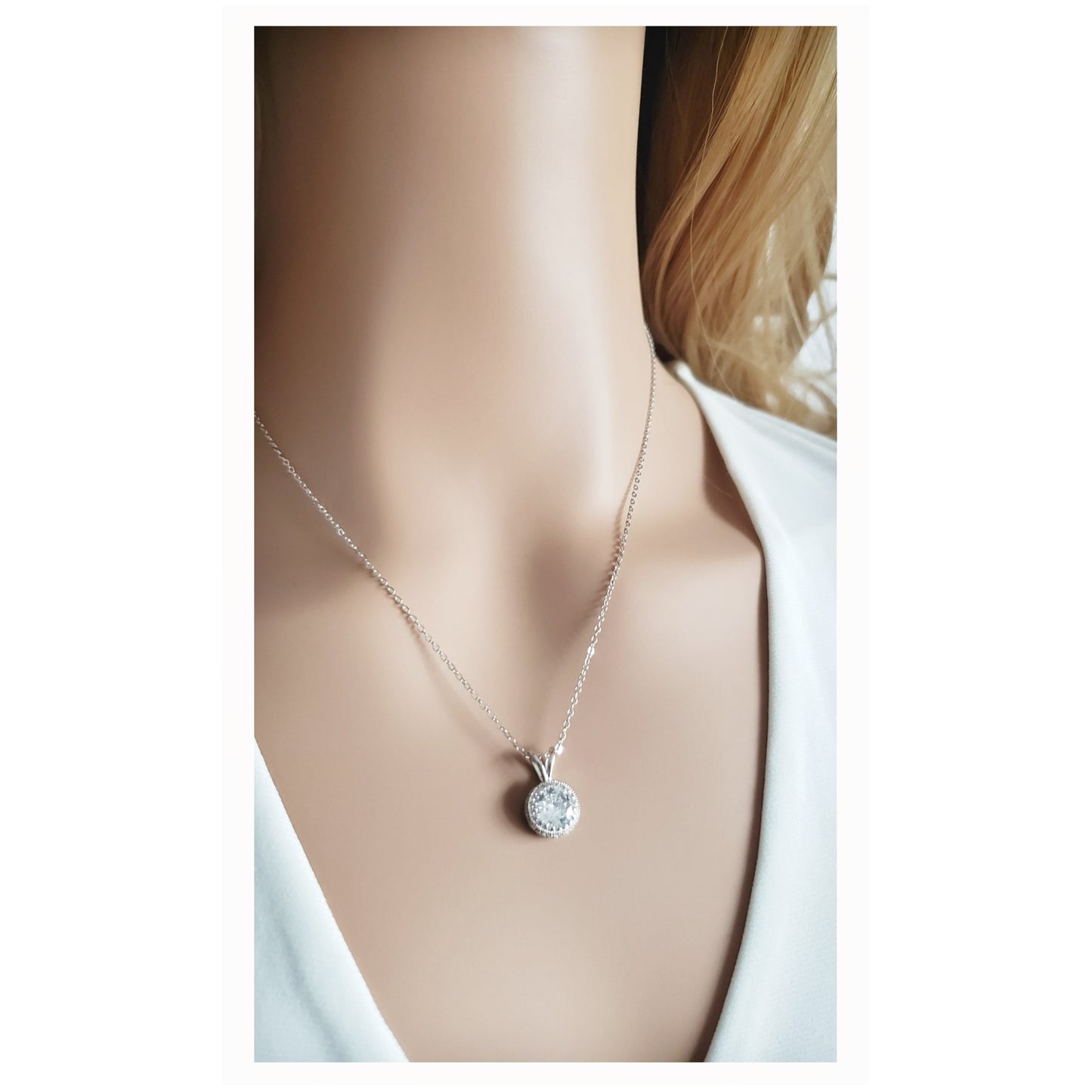 DIANE 2-Piece Jewelry Set, Round Halo Earrings and Necklace