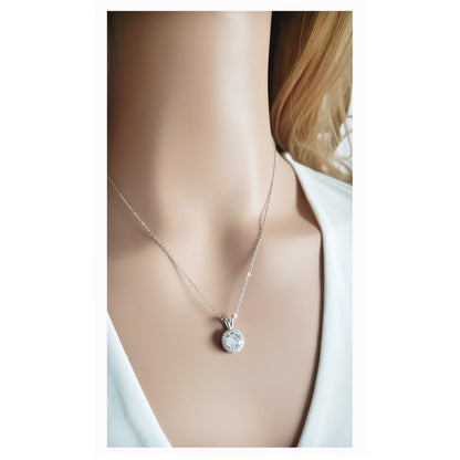 DIANE 2-Piece Jewelry Set, Round Halo Earrings and Necklace