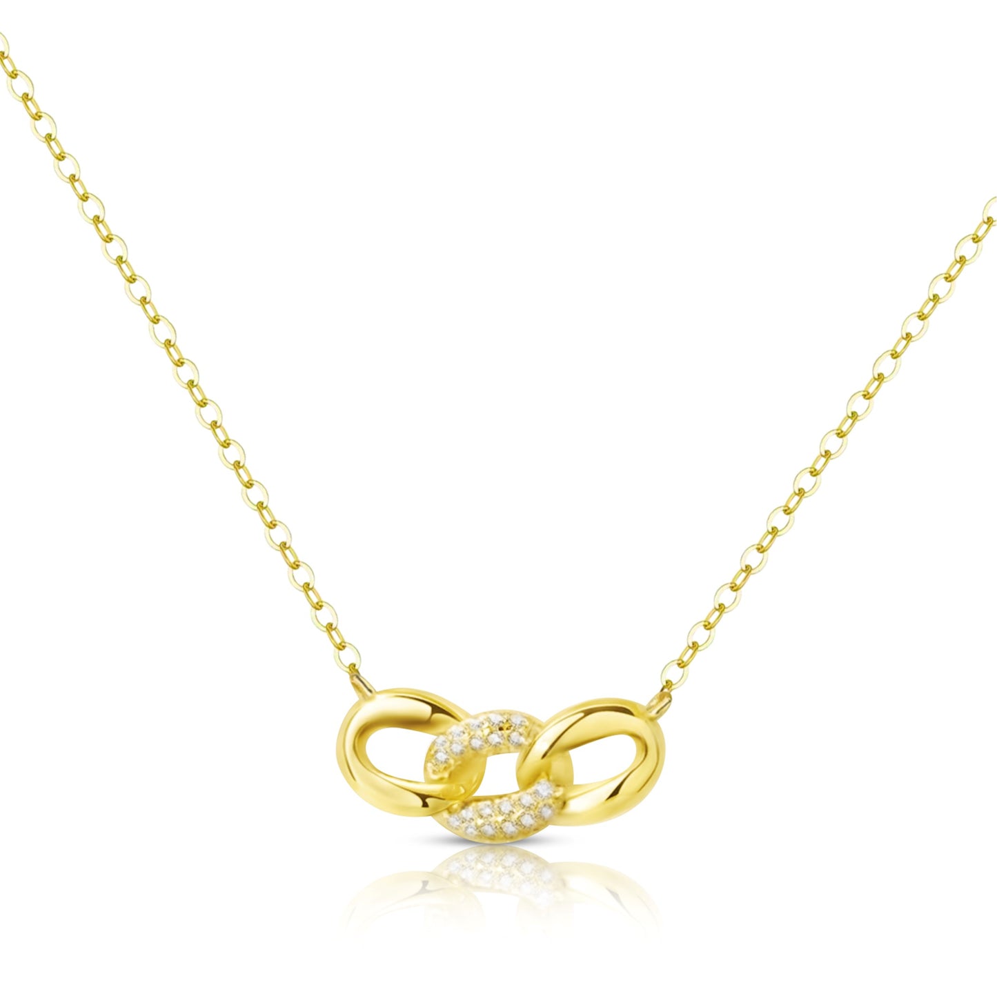 ELISA Chain Link Necklace Pendant 18K Gold Plated