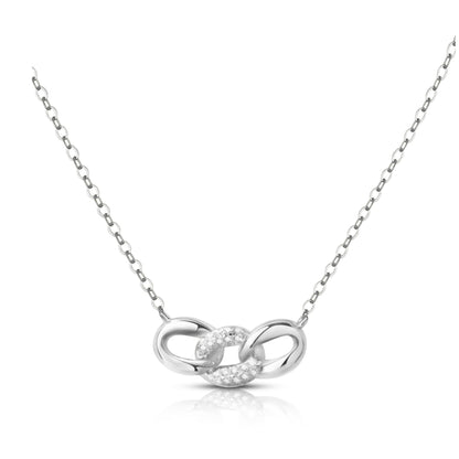 ELISA Chain Link Necklace Pendant in Sterling Silver