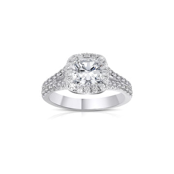 EMILY CZ Diamond Halo Square Ring