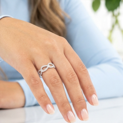 FRANCESCA Crisscross Ring in Rhodium Over Sterling Silver