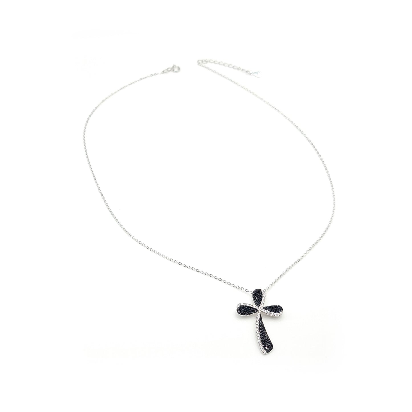 HOSANNA Black Stone Cross Pendant Necklace