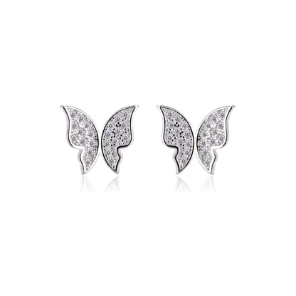 ISABELLA Butterfly Earrings in Rhodium Over Sterling Silver