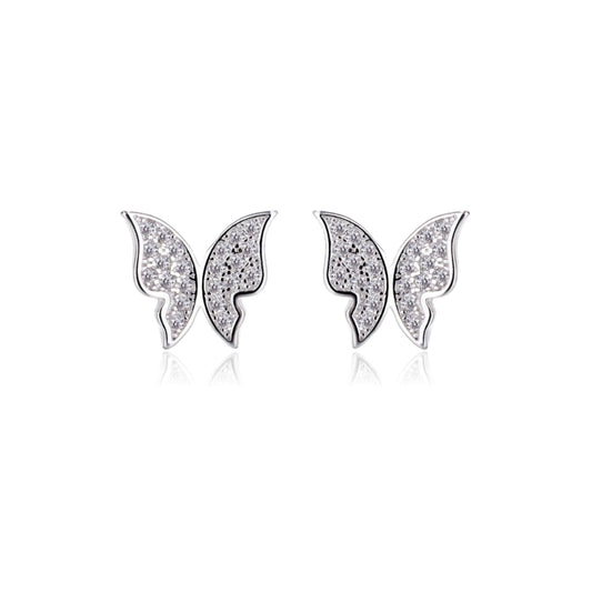 ISABELLA Butterfly Earrings in Rhodium Over Sterling Silver