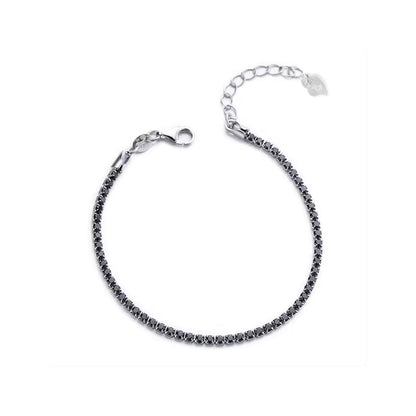 JAELLE Black Pave Tennis Bracelet in Sterling Silver