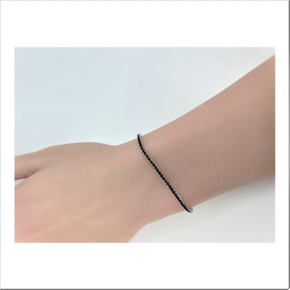 JAELLE Black Pave Tennis Bracelet in Sterling Silver