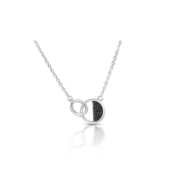 JESSICA Black Spinel Interlocking Pendant Necklace