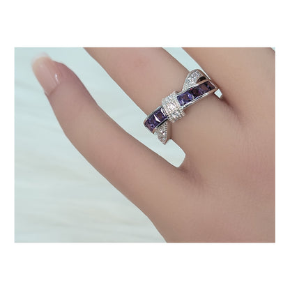 JOANNE Purple Crisscross Band Ring