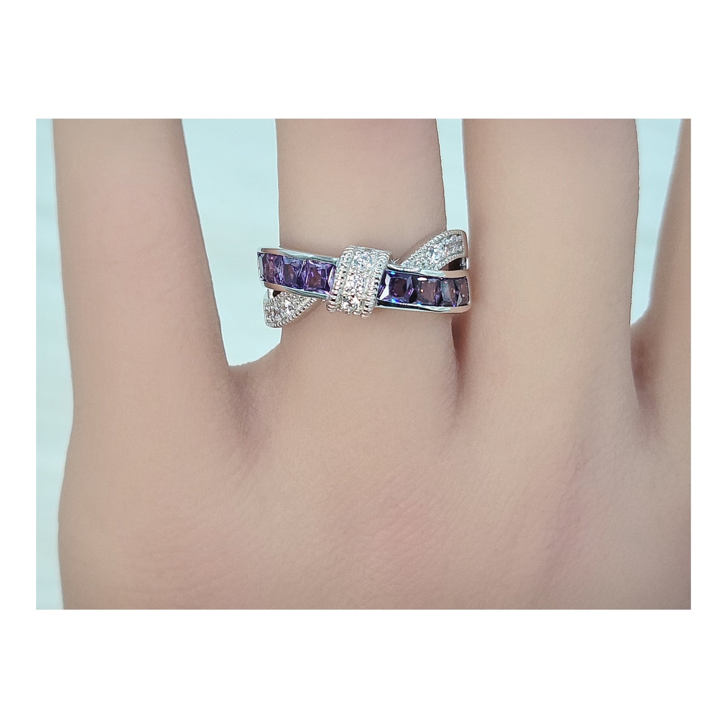 JOANNE Purple Crisscross Band Ring