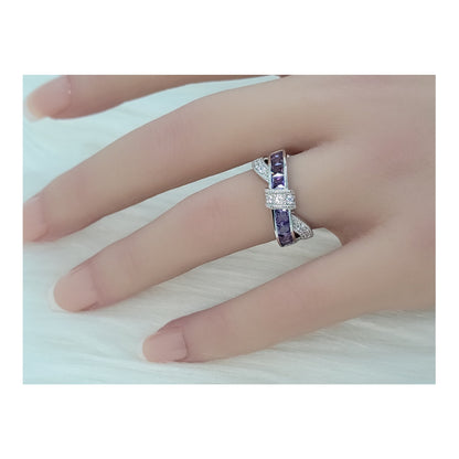 JOANNE Purple Crisscross Band Ring