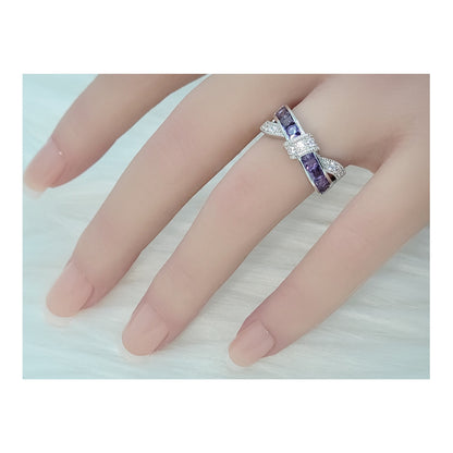 JOANNE Purple Crisscross Band Ring