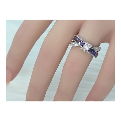 JOANNE Purple Crisscross Band Ring