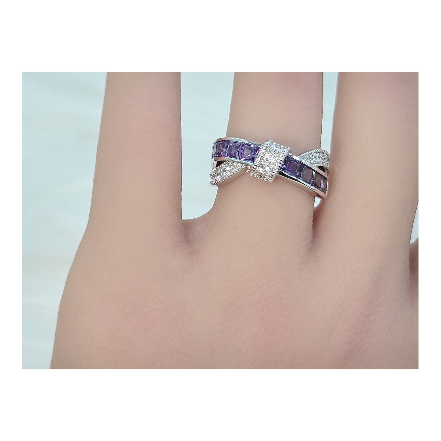 JOANNE Purple Crisscross Band Ring