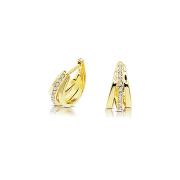 JOSÉE Swarovski Crystal Hoop Earrings in 18K GP