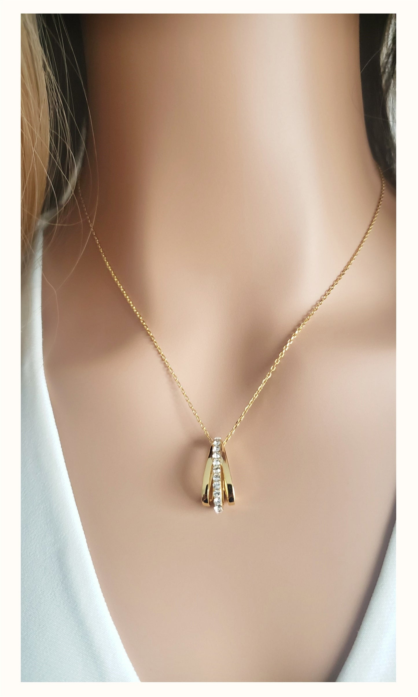 JOSÉE Austrian Crystal Pendant Necklace 18K Gold Plated