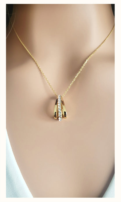 JOSÉE Austrian Crystal Pendant Necklace 18K Gold Plated