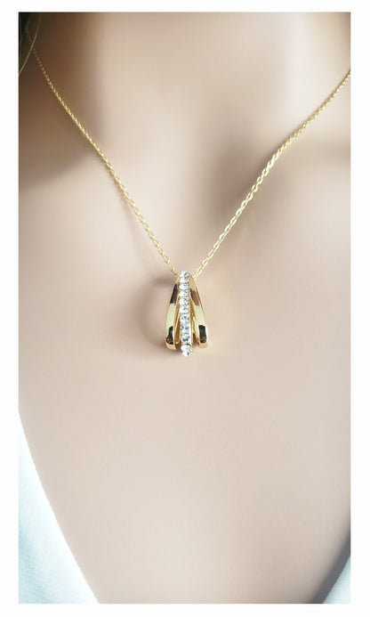 JOSÉE Austrian Crystal Pendant Necklace 18K Gold Plated