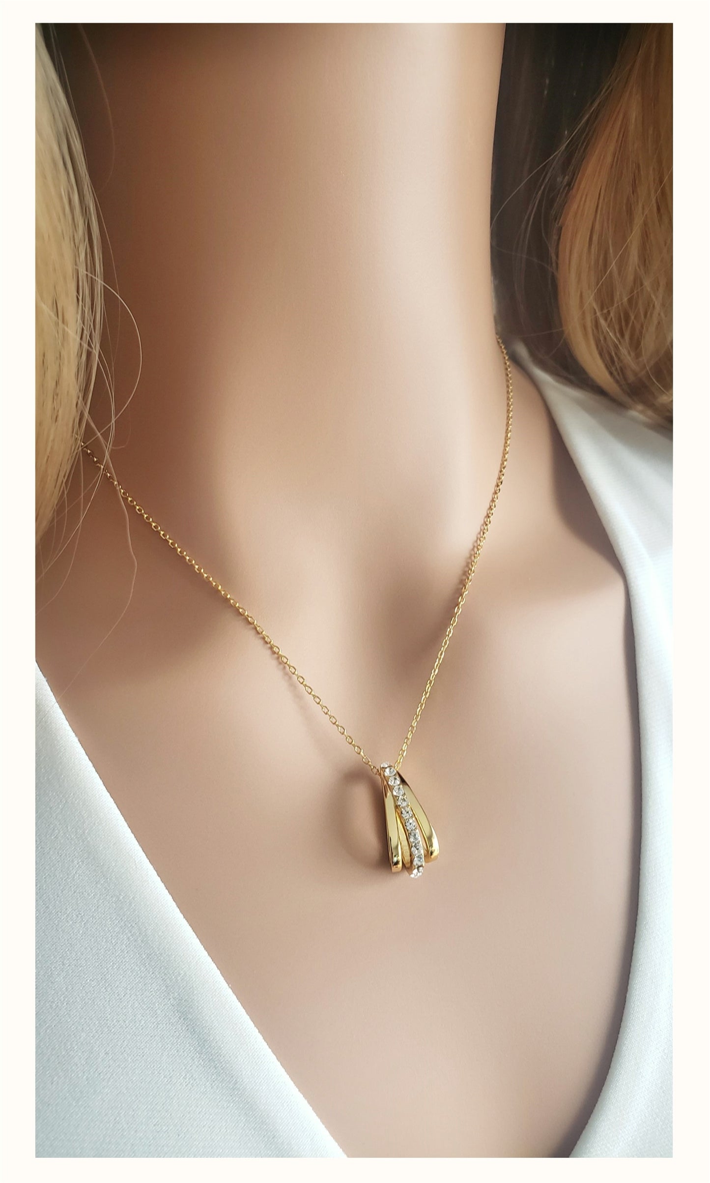 JOSÉE Austrian Crystal Pendant Necklace 18K Gold Plated
