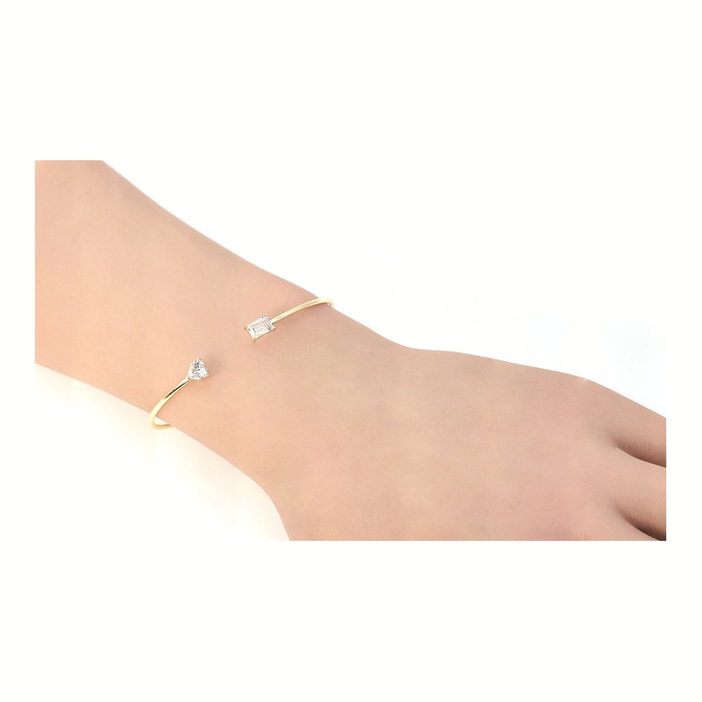 JOSEPHINE Cuff Bangle in Sterling Silver 14K Gold Plated