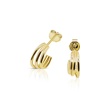 JOSIE Mini Triple Row Hoop Earrings in 14K GP