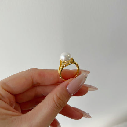 JUDITH Classic Pearl Ring 18K Gold Plated