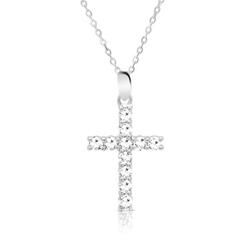 GRACE CZ Diamond Cross Pendant Necklace