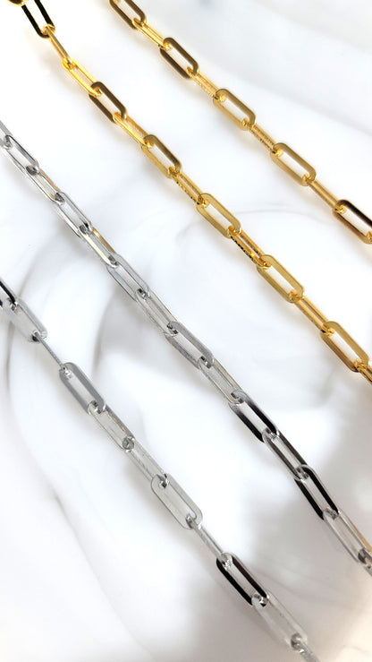 JENNIFER 4.5MM Paperclip Necklace 18K Gold Vermeil on Sterling Silver