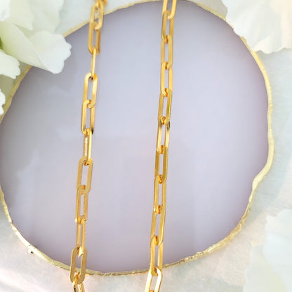 JENNIFER 4.5MM Paperclip Necklace 18K Gold Vermeil on Sterling Silver